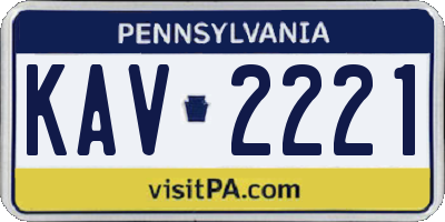 PA license plate KAV2221