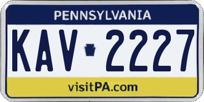 PA license plate KAV2227