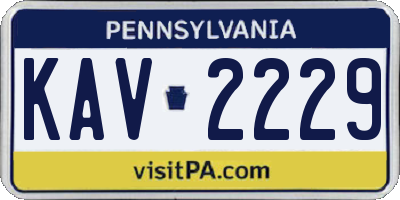 PA license plate KAV2229