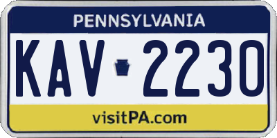 PA license plate KAV2230