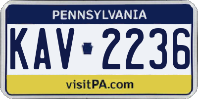 PA license plate KAV2236