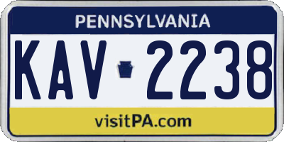 PA license plate KAV2238