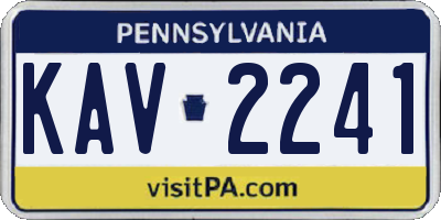 PA license plate KAV2241