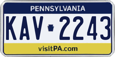 PA license plate KAV2243