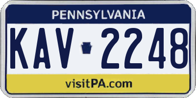 PA license plate KAV2248