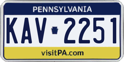 PA license plate KAV2251