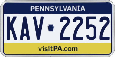 PA license plate KAV2252