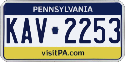 PA license plate KAV2253