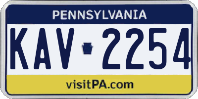 PA license plate KAV2254