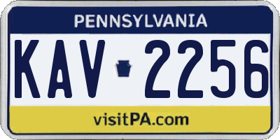 PA license plate KAV2256