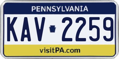 PA license plate KAV2259