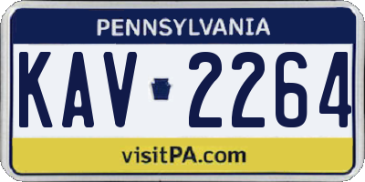 PA license plate KAV2264