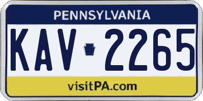 PA license plate KAV2265