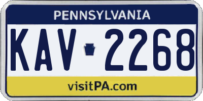 PA license plate KAV2268