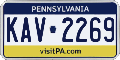PA license plate KAV2269