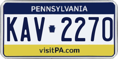 PA license plate KAV2270