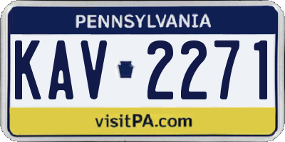 PA license plate KAV2271