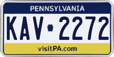 PA license plate KAV2272