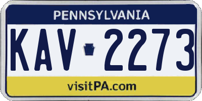 PA license plate KAV2273