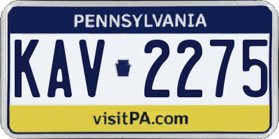 PA license plate KAV2275