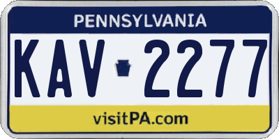 PA license plate KAV2277