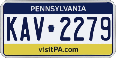 PA license plate KAV2279