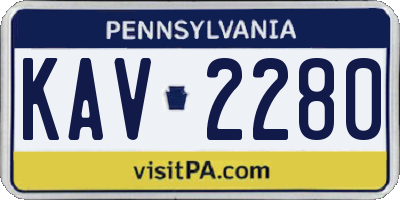 PA license plate KAV2280