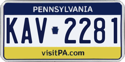 PA license plate KAV2281