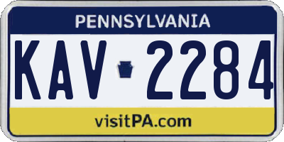 PA license plate KAV2284