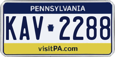 PA license plate KAV2288