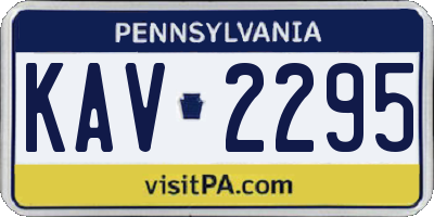 PA license plate KAV2295