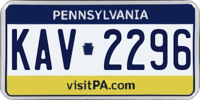 PA license plate KAV2296