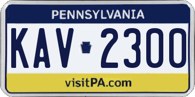 PA license plate KAV2300