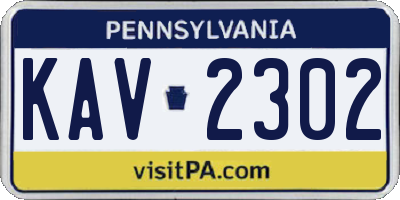 PA license plate KAV2302
