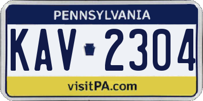 PA license plate KAV2304
