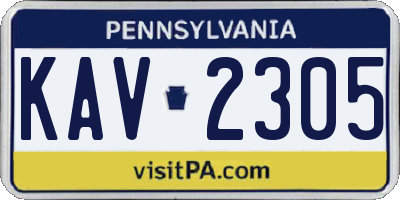 PA license plate KAV2305