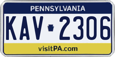 PA license plate KAV2306