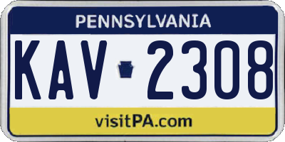 PA license plate KAV2308