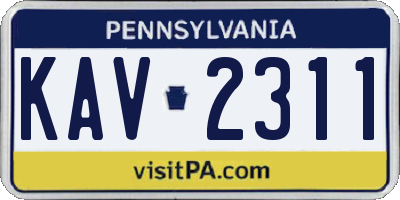 PA license plate KAV2311