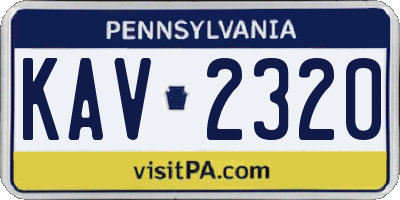 PA license plate KAV2320