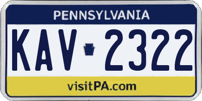 PA license plate KAV2322