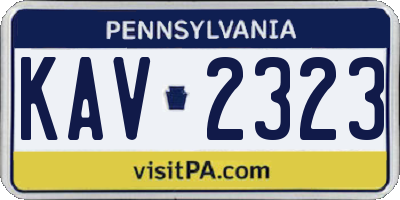PA license plate KAV2323