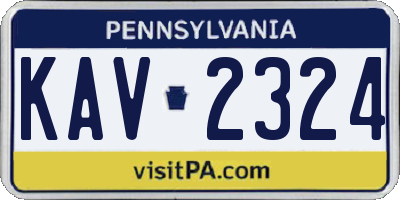 PA license plate KAV2324