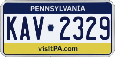 PA license plate KAV2329