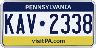 PA license plate KAV2338