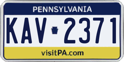 PA license plate KAV2371