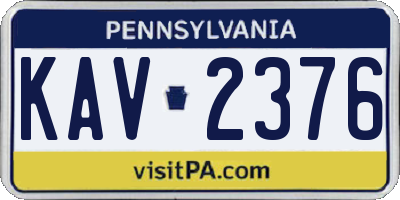 PA license plate KAV2376