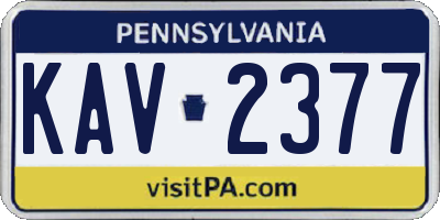 PA license plate KAV2377