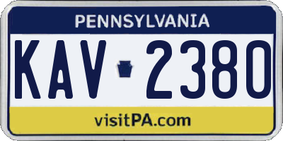 PA license plate KAV2380