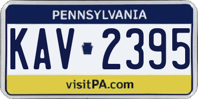 PA license plate KAV2395